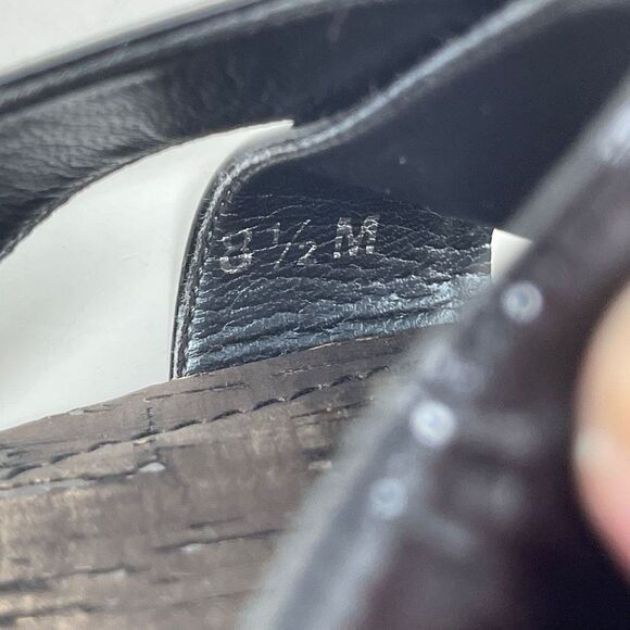 Stuart Weitzman Women's Cork Slip On Sandals Open Toe Black Patent Strap Sz 8.5 - Picture 8 of 9